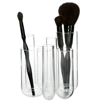 Luxe Cosmetic & Brush Organizer Clear, 6-1/4 x 8-1/2 x 3-5/8 H | The Container Store