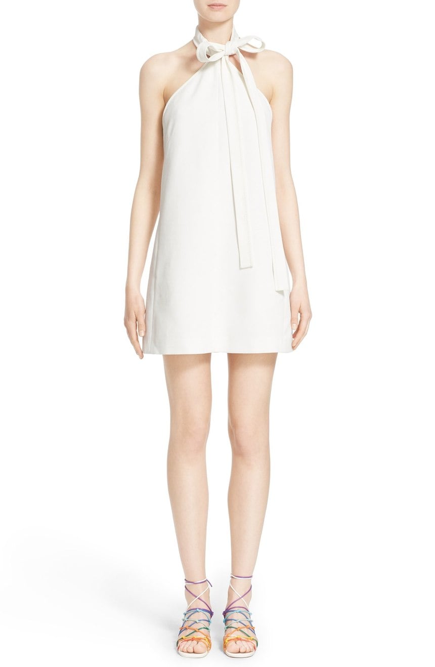 White tie neck dress clearance