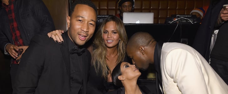 Kim Kardashian and Kanye West at John Legend's Birthday