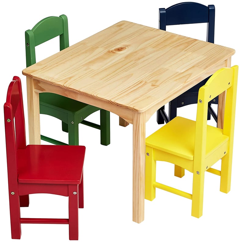 Kids Wood Table and 4 Chair Set