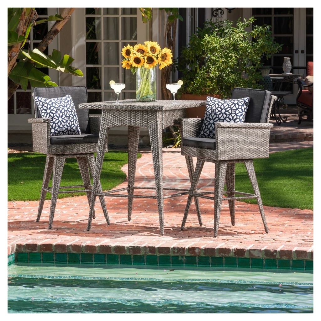 Puerta Square All-Weather Wicker Patio Dining Bar Set