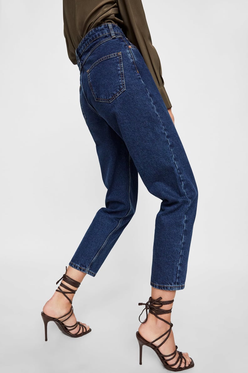 Zara New Mom Stone Blue Jeans