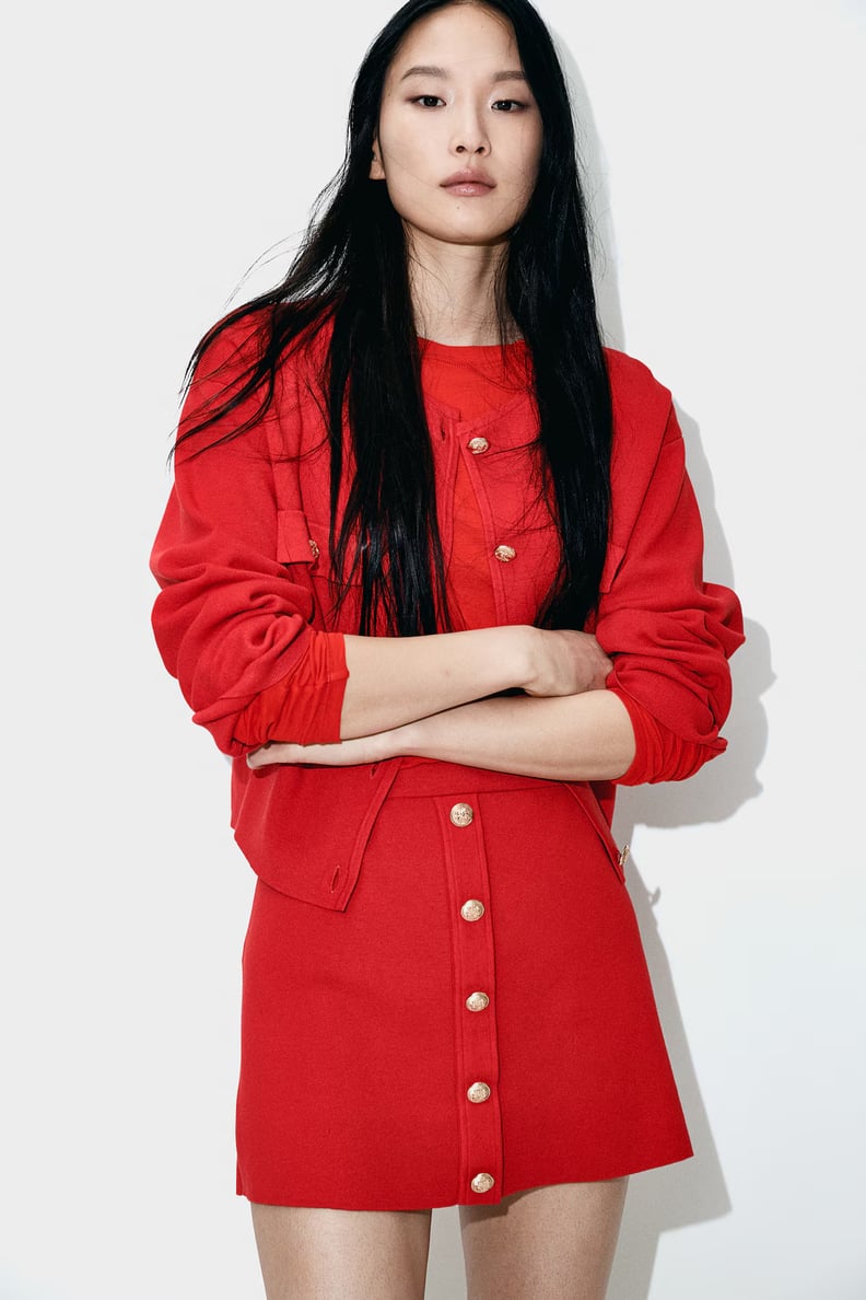 Button-Front Skirt