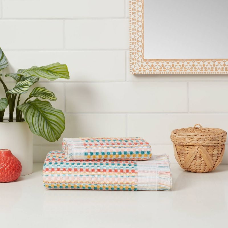 Opalhouse rattan leaning outlet towel ladder tan