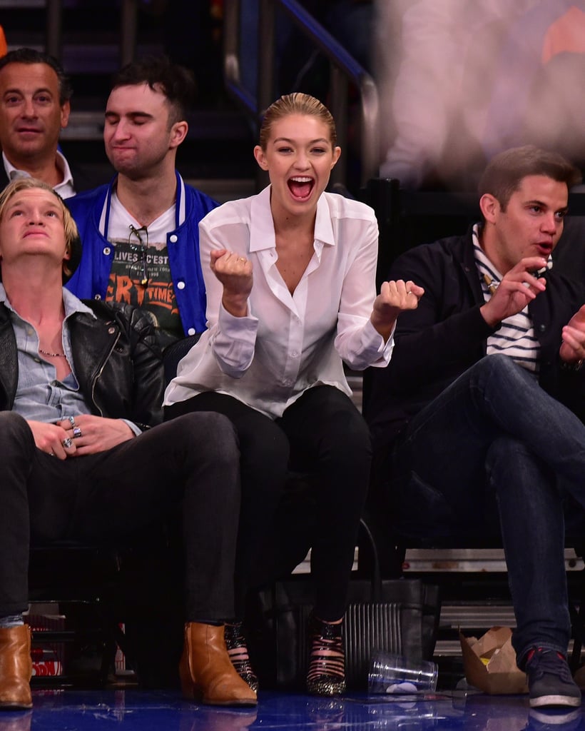 Gigi Hadid and Cody Simpson at Knicks Game April 2015