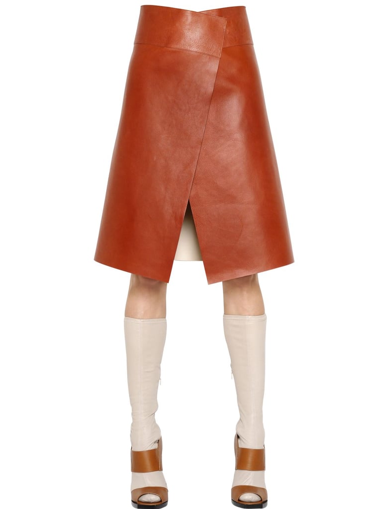 Jil Sander Bonded Nappa Leather Wrap Skirt ($3,490)