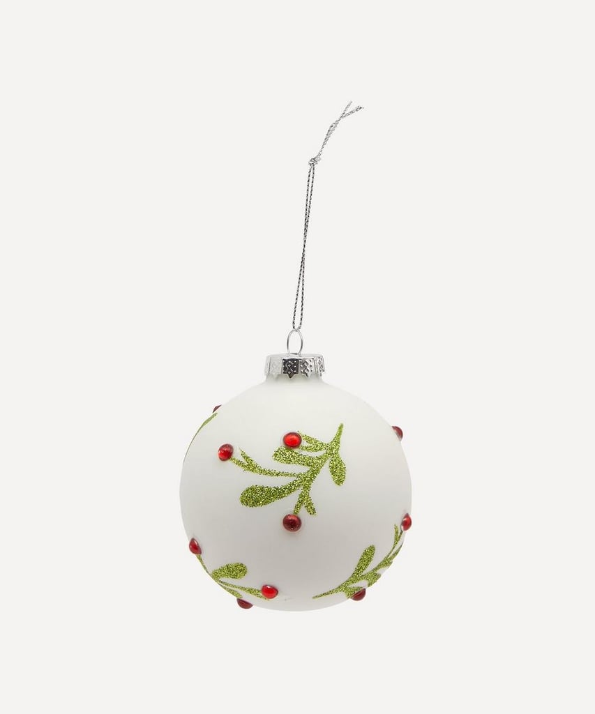 Liberty London Glitter Mistletoe Glass Bauble