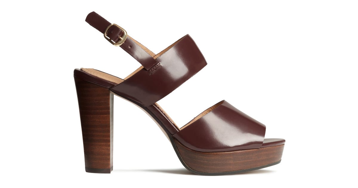 Burgundy Leather Sandals ($70) | Best Shoes at H&M September 2015 ...