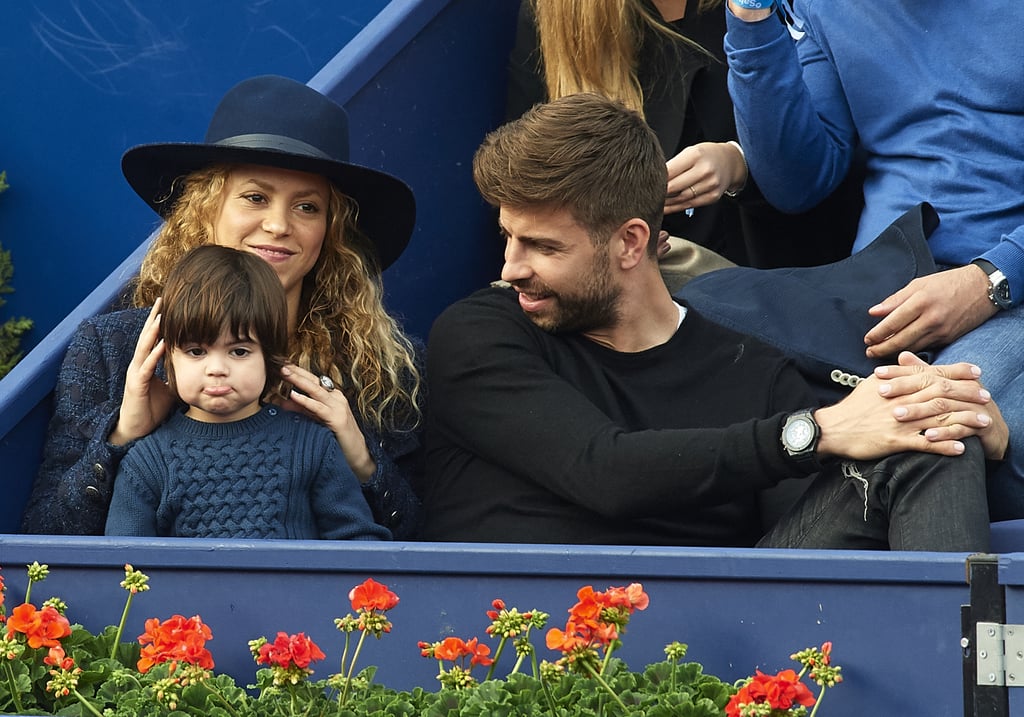 Shakira With Gerard Pique and Milan at Tennis Game | Photos