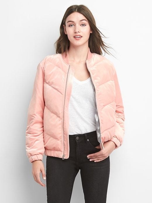 Gap ColdControl Max Velvet Chevron Puffer Bomber