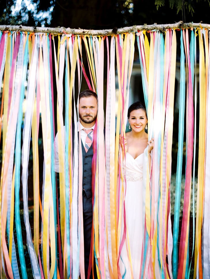 Ribbon Backdrop Colorful Wedding DIYs POPSUGAR Smart Living Photo 16