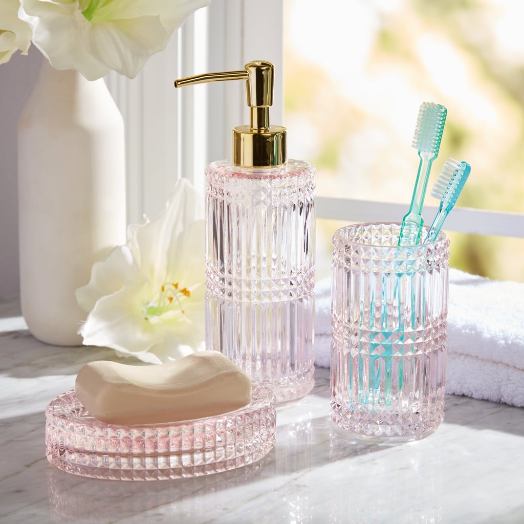 3 Piece Glass Bath Accessory Set By Drew Barrymore Flower Home