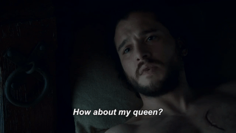 The way Jon finally agreed to bend the knee for her — C'MON.