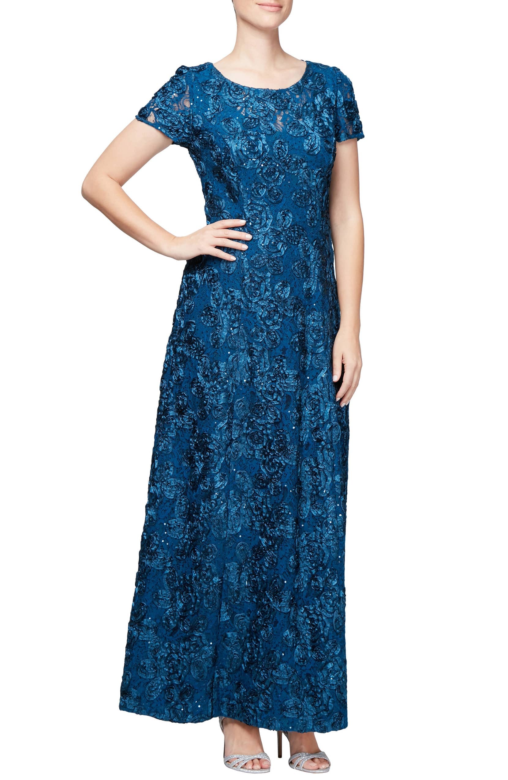 Alex Evenings Embellished Lace Gown 