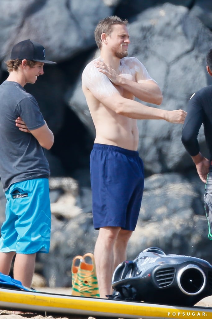 Charlie Hunnam Shirtless on the Beach in Hawaii March 2018