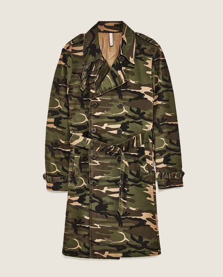 Zara Camouflage Trench Coat | Prints to Wear in 2018 | POPSUGAR Fashion ...