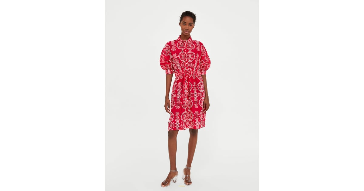 zara embroidered tunic dress