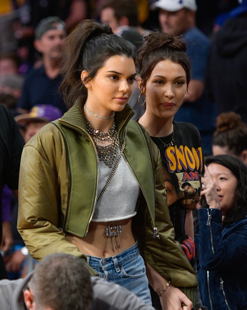 Kendall Jenner and Bella Hadid at Lakers Game November 2016