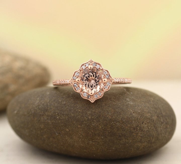 Etsy Morganite Engagement Ring | Princess Eugenie's ...