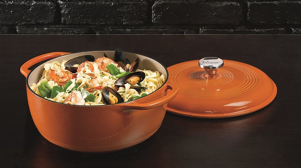 Lodge Colour Enameled Cast Iron Dutch Oven, Pumpkin, 6-Quart