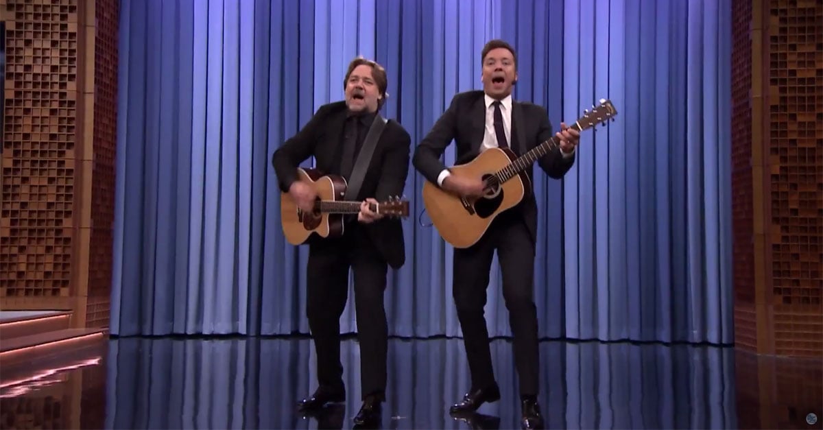 Russell Crowe and Jimmy Fallon Sing Earth Day Song POPSUGAR Celebrity