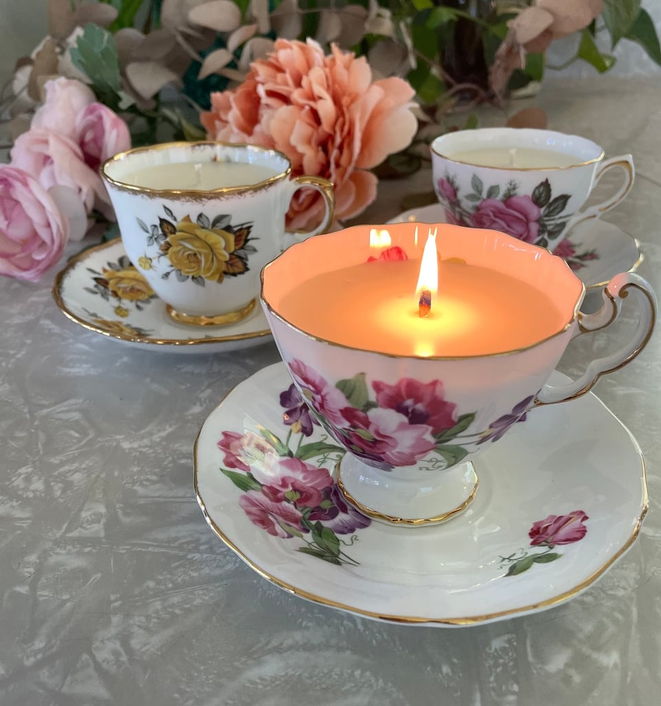 Best For Setting the Mood: Vintage Teacup Candles