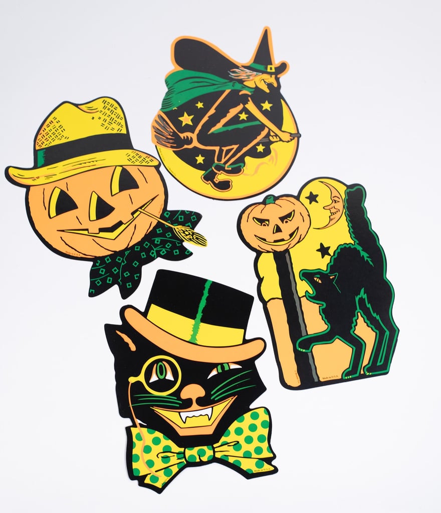 Vintage Style Halloween Paper Cutouts Decoration Set