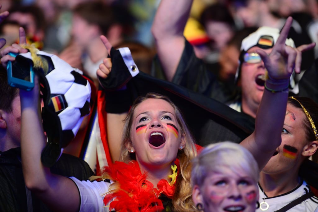 Germany Fans Watching the World Cup Game Against Brazil 2014