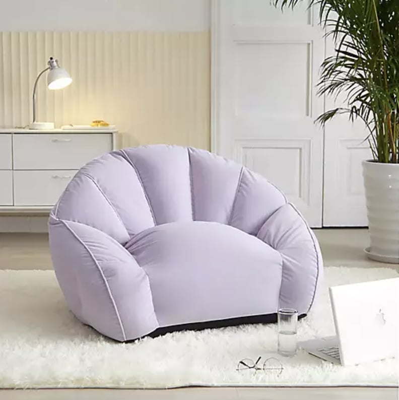 A Soft Pop of Color: Wild Sage Velvet Segmented Bean Bag Chair