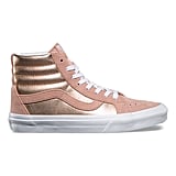 rose gold and white vans