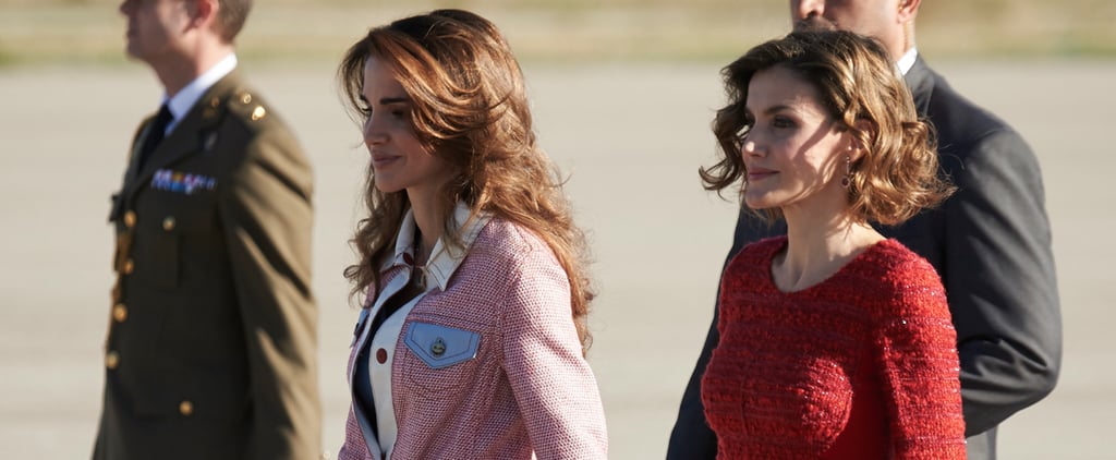 Queen Letizia of Spain and Queen Rania of Jordan Wearing Red