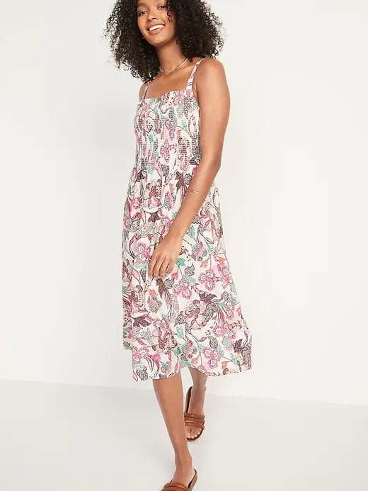 Old Navy Smocked Fit and Flare Cami Midi Dress