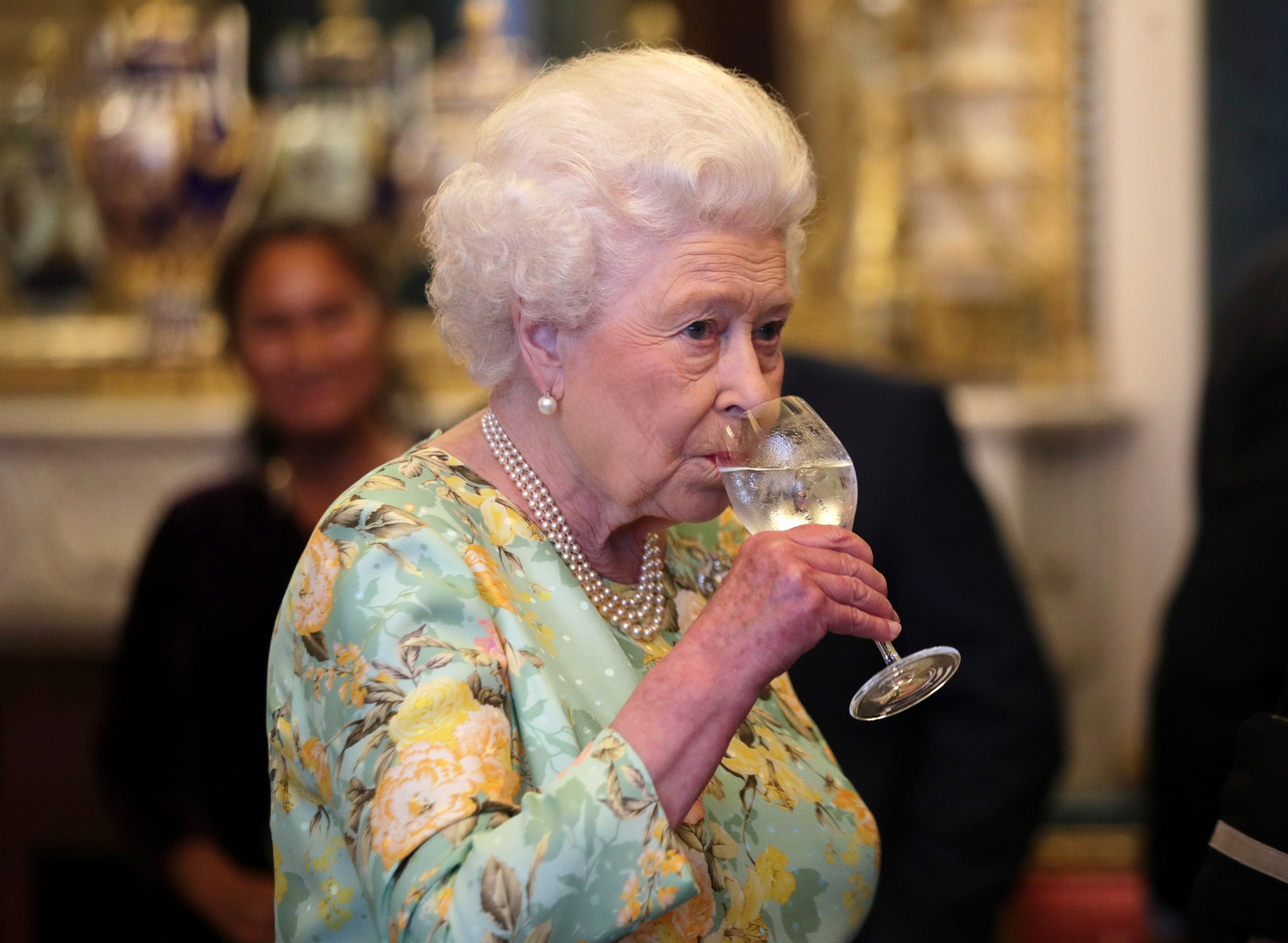 Britain's Queen Elizabeth II attends a reception for the winners of The Queen's Awards for Enterprise 2017 at Buckingham Palace in central London on July 11, 2017. The Queen's Awards for Enterprise are the UK's most prestigious awards for business success. This year's Awards recognise the success of businesses in a wide variety of sectors. Their work ranges from pioneering healthcare and green energy solutions, to digital marketing and laser technology. / AFP PHOTO / POOL / Yui MOK        (Photo credit should read YUI MOK/AFP/Getty Images)