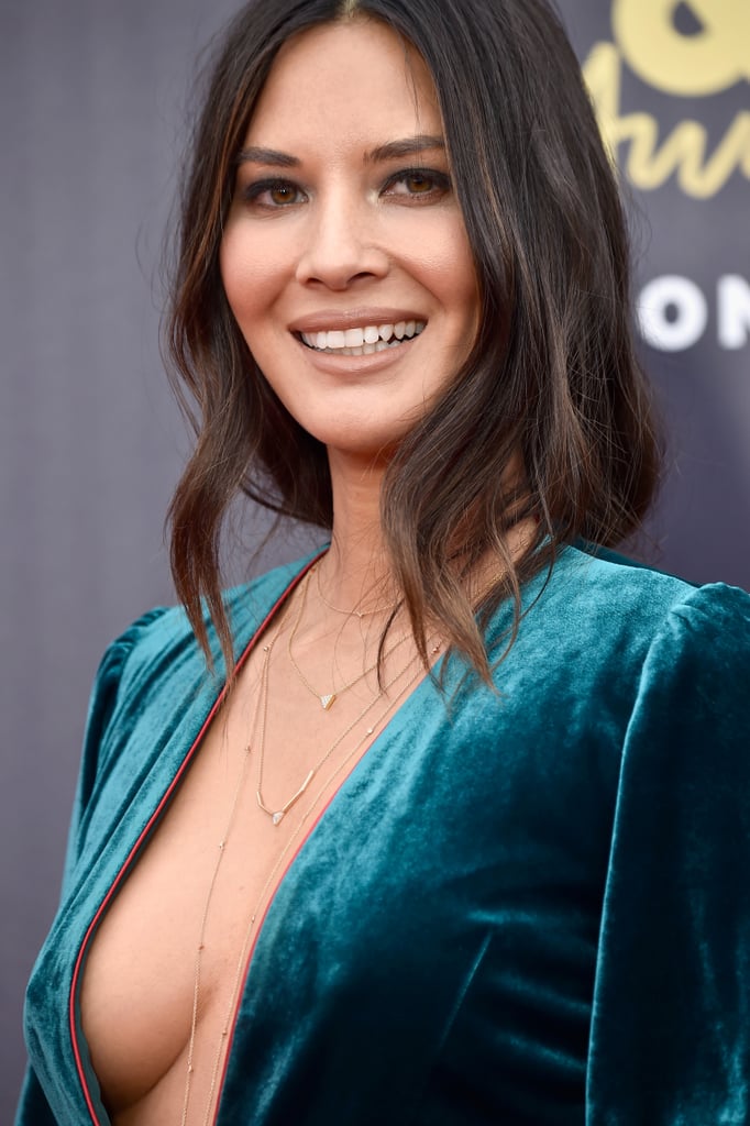 Olivia Munn Green Jumpsuit MTV Awards 2018