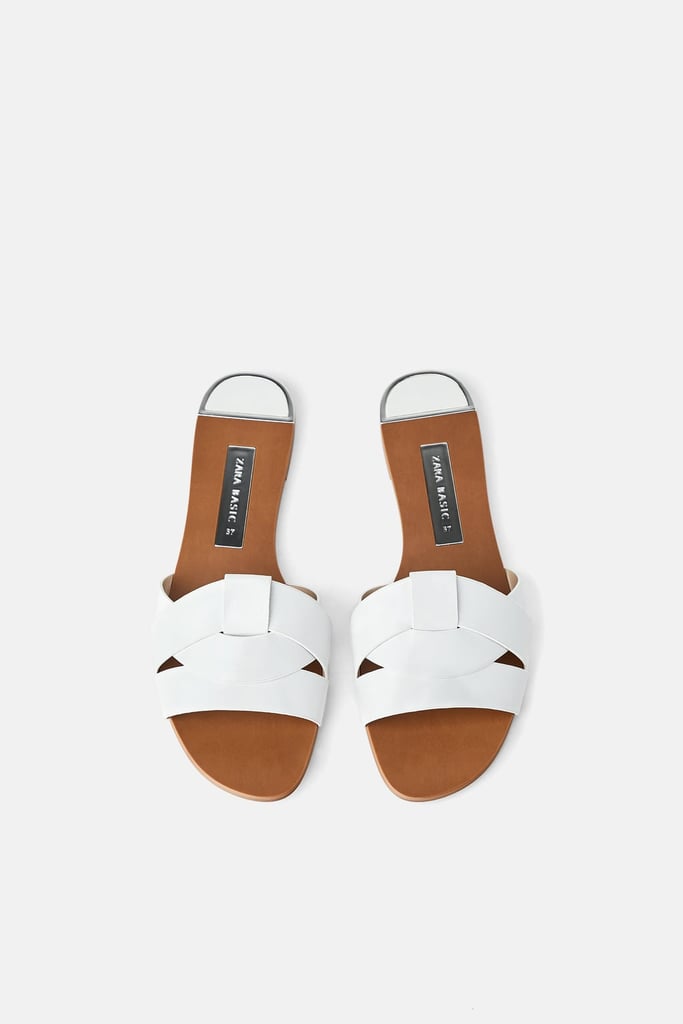 leather crossover sandals zara