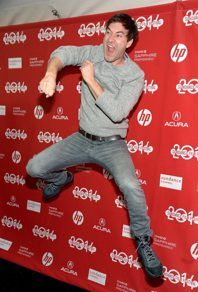 Mark Duplass jumped for joy at the premiere of The One I Love on Tuesday.