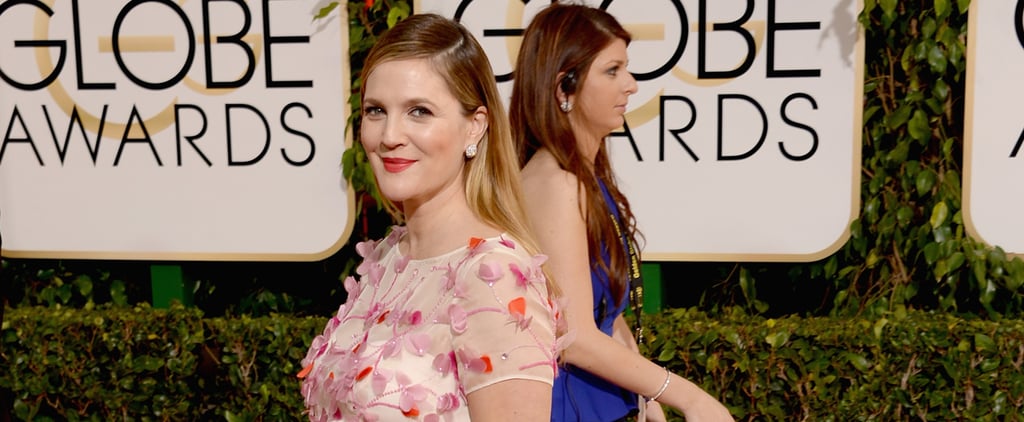 Drew Barrymore Hair and Makeup at Golden Globes 2014