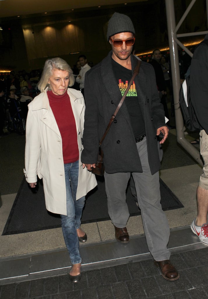 Matthew McConaughey and His Mom at the Airport