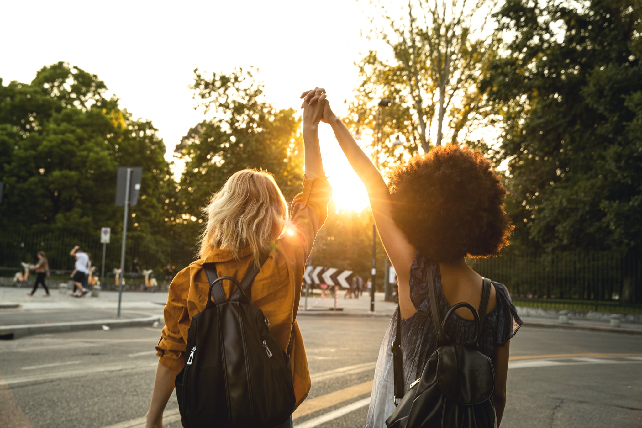 Happy girls going to a concert in Milano