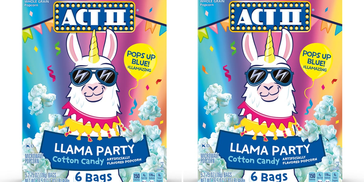 Act II's Llama Cotton Candy Popcorn Turns Blue When Popped