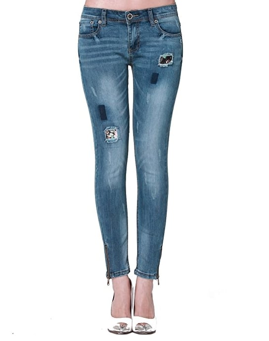 Camii Mia Distressed Stretch Patchwork Skinny Jeans (£19.90)
