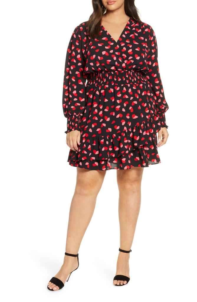 MICHAEL Michael Kors Falling Petals Smock Waist Long-Sleeve Dress