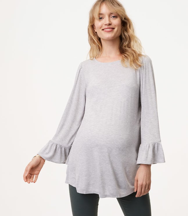 Loft Maternity Shimmer Ruffle Bell-Sleeve Tee