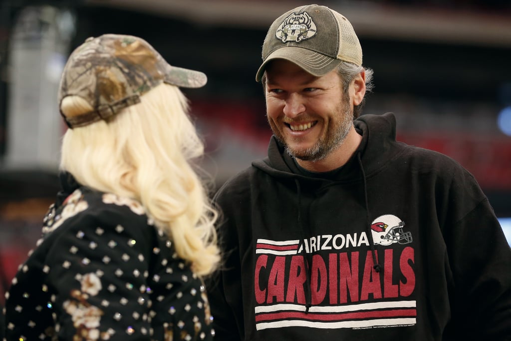 Gwen Stefani and Blake Shelton at Football Game 2015