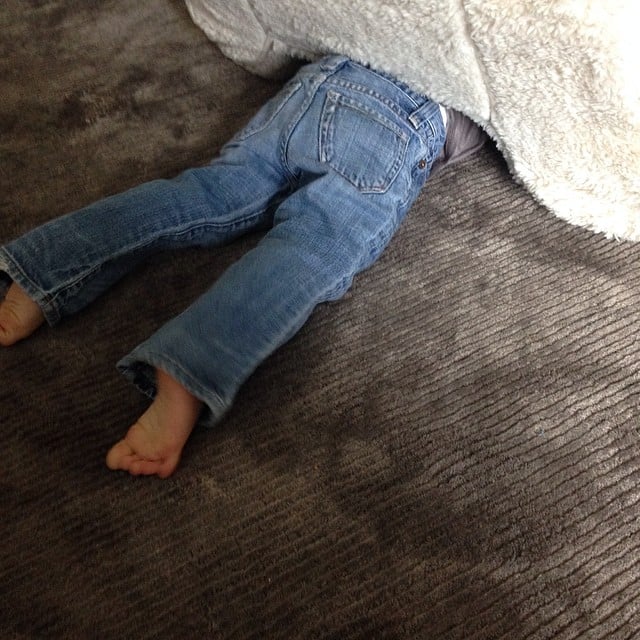 Arthur Bleick found the perfect hiding spot from his mom, Selma Blair.
Source: Instagram user therealselmablair