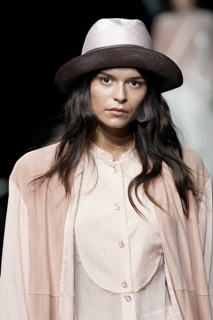 A Hat on the Emporio Armani Runway at Milan Fashion Week