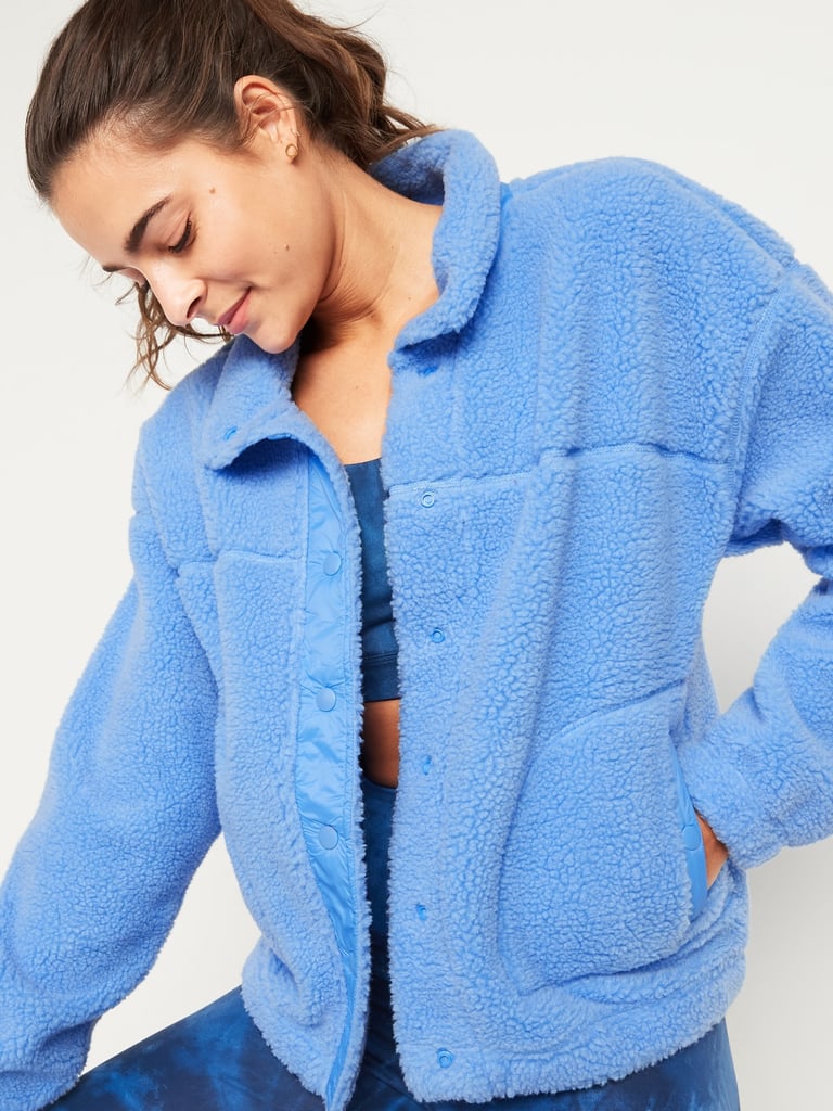 Old Navy Cosy Sherpa Snap-Front Flurry Crop Jacket