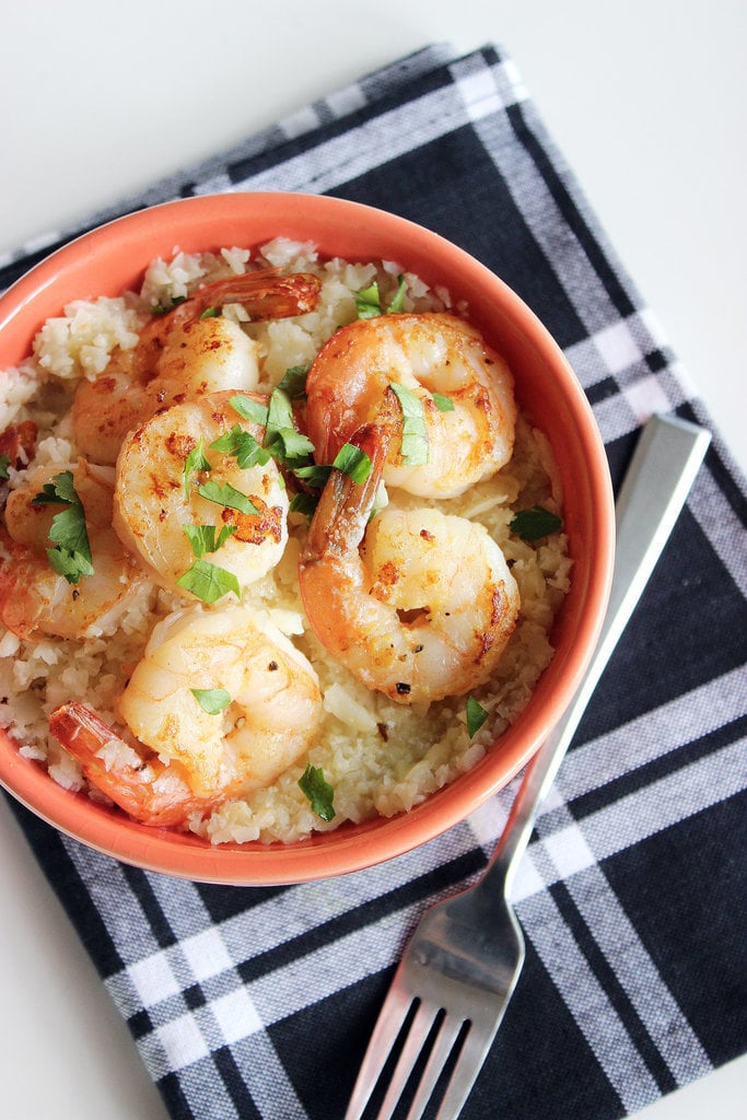 Garlic Shrimp With Cauliflower "Grits"