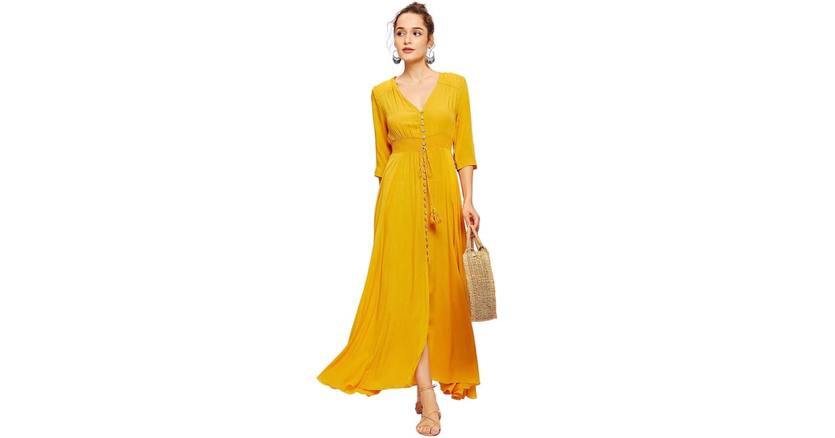 milumia women's button up split floral print flowy party maxi dress