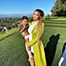 Kylie Jenner's Green Coat and White Minidress With Stormi